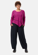 'Sienna' shirt - striped look, asymmetrical A-line