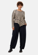 'Sienna' shirt - striped look, asymmetrical A-line