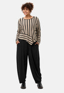 'Sienna' shirt - striped look, asymmetrical A-line