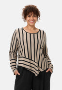 'Sienna' shirt - striped look, asymmetrical A-line