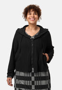 'Vera' jacket - tonal black & casual hooded cut