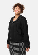 'Vera' jacket - tonal black & casual hooded cut