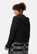 'Vera' jacket - tonal black & casual hooded cut