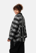 'Karina' shirt - check design & relaxed shawl collar
