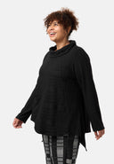 'Vera' tunic - tone-on-tone texture & asymmetrical cut