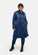 'Denira' cappotto – denim, linea a A, lunghezza al ginocchio
