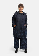 Mantella "Nila" – Denim scuro, cappuccio