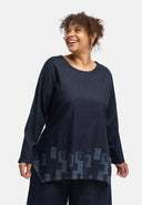 Tunica "Nila" – Dark Denim, stampa laser