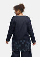 Tunica "Nila" – Dark Denim, stampa laser