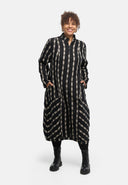 'Karena' abito - cotone stretch, motivo a righe