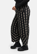'Karena' pantalone - cotone stretch, motivo a righe