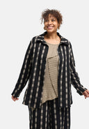 'Karena' giacca a camicia - cotone stretch, motivo a righe