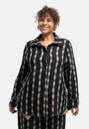'Karena' giacca a camicia - cotone stretch, motivo a righe