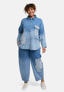 'Sky' Bluse – Premium-Denim, Lappe & Stræk