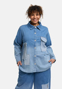 'Sky' Bluse – Premium-Denim, Lappe & Stræk